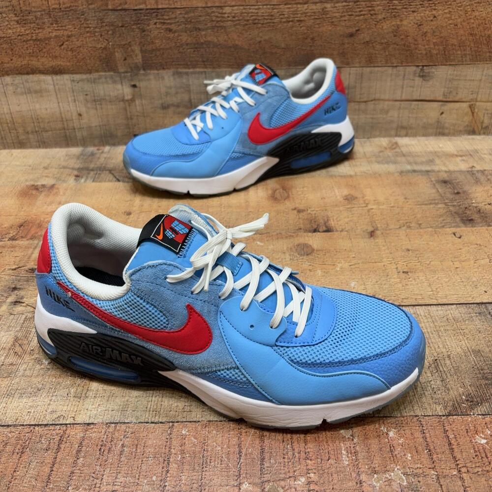 Nike Air Max 90 Shoes Mens Size 14 48.5 Blue Red Leather Sneaker DQ7629-400
